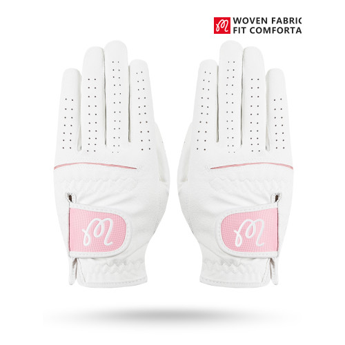 女士高爾夫手套雙手PU皮拼接golf glove秋冬防滑耐磨ma手指套