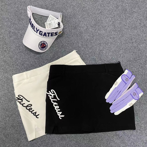 夏新款高爾夫女裝速乾白色長袖T恤上衣速乾運動防走光半身短裙子