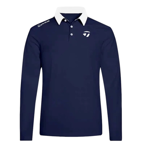 2025新款高爾夫春秋男S休閒長袖彈力T恤上衣POLO衫（珠地面料）