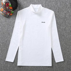 韓國高爾夫服裝男裝春秋打底衫薄絨高領修身打球跑步運動t恤上衣