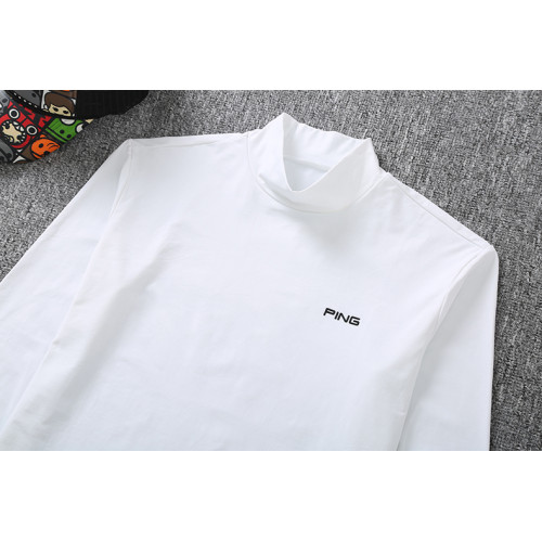 韓國高爾夫服裝男裝春秋打底衫薄絨高領修身打球跑步運動t恤上衣