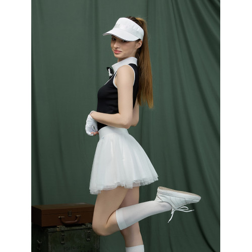 MG高爾夫服裝女套裝減齡顯瘦無袖背心上衣防走光紗裙名媛優雅網球 MG高爾夫服裝女套裝減齡顯瘦無袖背心上衣防走光紗裙名媛優雅網球