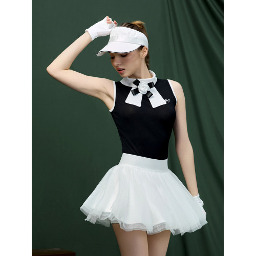 MG高爾夫服裝女套裝減齡顯瘦無袖背心上衣防走光紗裙名媛優雅網球 MG高爾夫服裝女套裝減齡顯瘦無袖背心上衣防走光紗裙名媛優雅網球