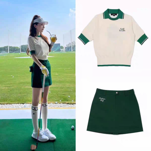 韓國高爾夫女士套裝25新款穿搭短裙透氣輕薄運動休閒百搭