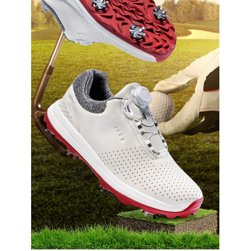 男士高爾夫球鞋新款固定釘旋轉紐釦新款防滑透氣運動休閒男鞋