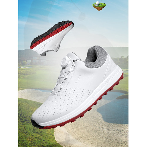 男士高爾夫球鞋新款固定釘旋轉紐釦新款防滑透氣運動休閒男鞋