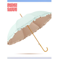 高爾夫雨繖女士花邊彩膠防曬遮陽遮雨戶外運動兩用雨繖輕便太陽繖