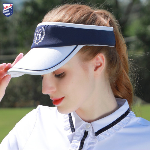 ZG6高爾夫球帽運動空頂帽白底寶蘭色防曬遮陽帽子 ZG6高爾夫球帽運動空頂帽白底寶蘭色防曬遮陽帽子