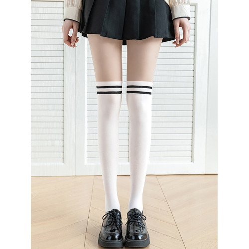 高爾夫服裝女夏季冰絲褲襪條紋透氣襪子拼接過膝假大小腿打底褲襪 高爾夫服裝女夏季冰絲褲襪條紋透氣襪子拼接過膝假大小腿打底褲襪