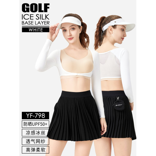 2025高爾夫女裝上衣夏季防曬衣長袖披肩打底衫女衣服冰絲女士服裝