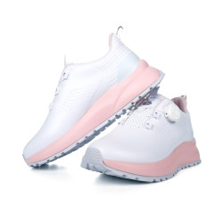 高爾夫球鞋女士旋鈕鞋帶增高厚鞋底高彈緩震防滑防水運動百搭鞋子