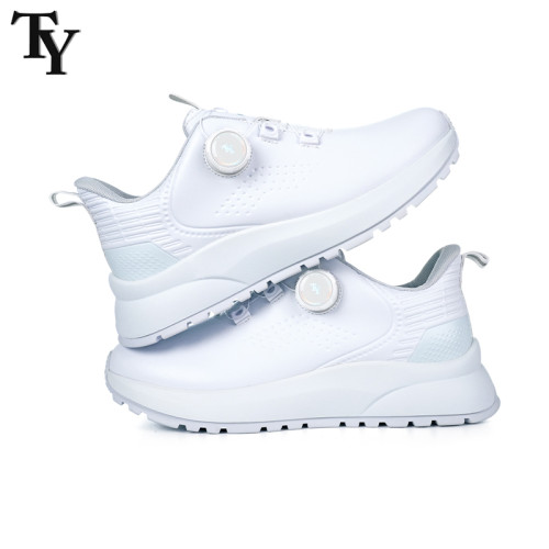 高爾夫球鞋女士旋鈕鞋帶增高厚鞋底高彈緩震防滑防水運動百搭鞋子 高爾夫球鞋女士旋鈕鞋帶增高厚鞋底高彈緩震防滑防水運動百搭鞋子