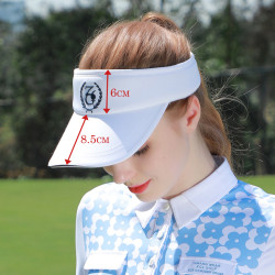 ZG-6高爾夫運動女士時尚球帽空頂帽白寶蘭色防曬遮陽帽子