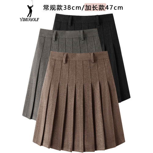 高爾夫球服裝加長百褶裙女秋冬裙子高腰a字裙顯瘦百搭毛呢半身裙 高爾夫球服裝加長百褶裙女秋冬裙子高腰a字裙顯瘦百搭毛呢半身裙