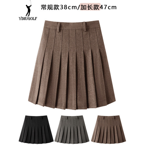 高爾夫球服裝加長百褶裙女秋冬裙子高腰a字裙顯瘦百搭毛呢半身裙 高爾夫球服裝加長百褶裙女秋冬裙子高腰a字裙顯瘦百搭毛呢半身裙
