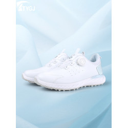 高爾夫女士球鞋防水防滑旋轉鈕鞋帶白藍粉色超纖皮固定釘運動鞋子