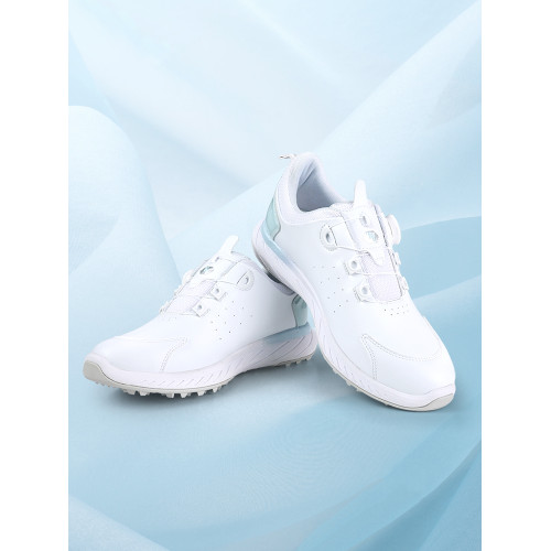 高爾夫女士球鞋防水防滑旋轉鈕鞋帶白藍粉色超纖皮固定釘運動鞋子 高爾夫女士球鞋防水防滑旋轉鈕鞋帶白藍粉色超纖皮固定釘運動鞋子