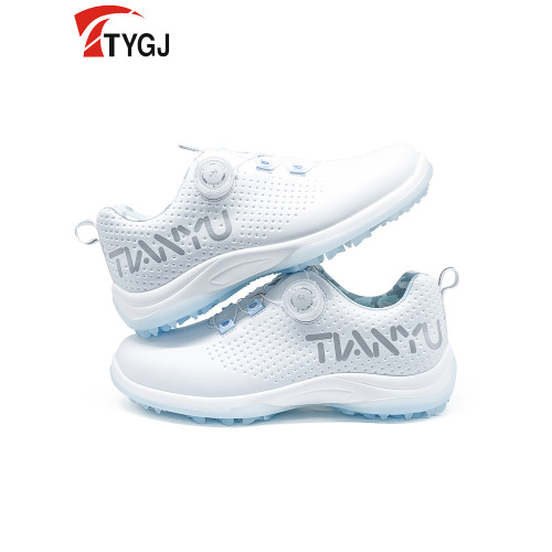 春季新品高爾夫球鞋女士防水透氣旋轉鈕鞋帶運動休閒防滑固定鞋釘