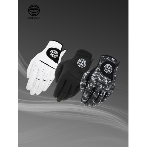 DEXGOLF進口高爾夫手套男女士絨布左手單衹防滑耐磨練習手套黑色
