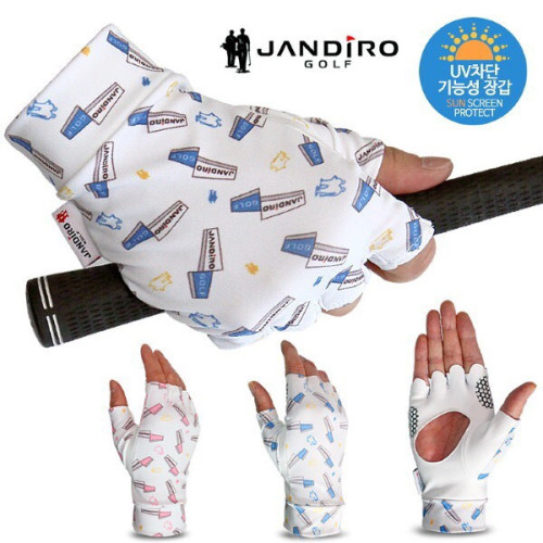 新款高爾夫男士女士半指手套UV防曬高爾夫手套夏天高爾夫露指手套