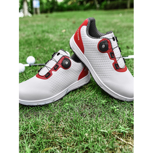 GUOOGUL高爾夫球鞋休閒運動鞋男女戶外防水防滑男鞋旋轉紐釦女鞋