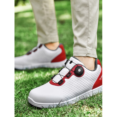 GUOOGUL高爾夫球鞋休閒運動鞋男女戶外防水防滑男鞋旋轉紐釦女鞋