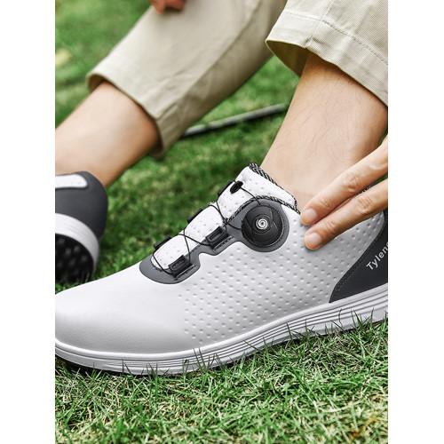 GUOOGUL高爾夫球鞋休閒運動鞋男女戶外防水防滑男鞋旋轉紐釦女鞋