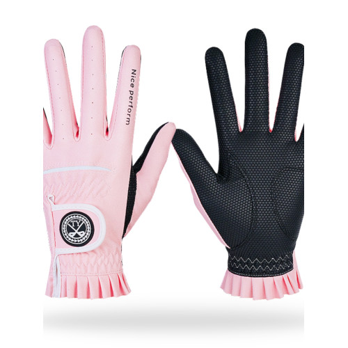 23款高爾夫球女士手套防滑PU時尚耐磨透氣黑色耐磨耐髒左右手1雙 23款高爾夫球女士手套防滑PU時尚耐磨透氣黑色耐磨耐髒左右手1雙