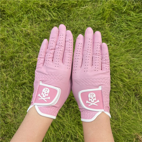 韓國原單 骷髏頭高爾夫球手套 小羊皮雙手女士 舒服耐磨防滑透氣 韓國原單 骷髏頭高爾夫球手套 小羊皮雙手女士 舒服耐磨防滑透氣