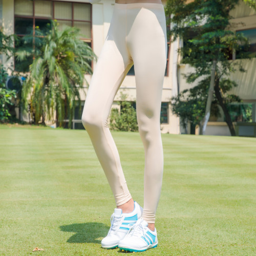 高爾夫防曬打底褲 女士踩腳九分冰絲連褲襪子夏季彈力褲舒適清爽