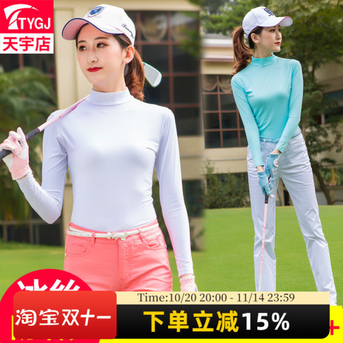高爾夫女士防曬打底衣冰絲高領球服 防紫外線速乾透氣打底衣女裝 高爾夫女士防曬打底衣冰絲高領球服 防紫外線速乾透氣打底衣女裝