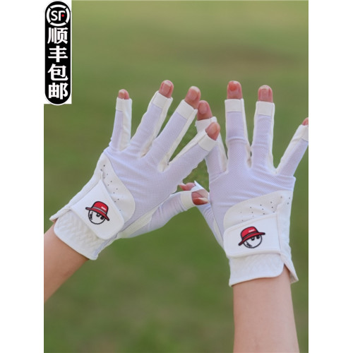 漁夫帽高爾夫手套女士 透氣耐磨 白色粉色左右雙手露指 漁夫帽高爾夫手套女士 透氣耐磨 白色粉色左右雙手露指