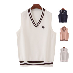 高爾夫服裝女馬甲春秋防風馬甲純棉V領無袖保暖毛衣運動背心球服