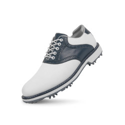 真皮男士高爾夫球鞋布洛克雕花商務休閒有釘防滑耐磨運動鞋子