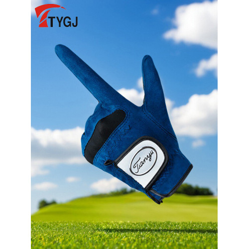 兩衹可高爾夫手套男士透氣纖維布防滑手套柔軟耐磨左右手單衹