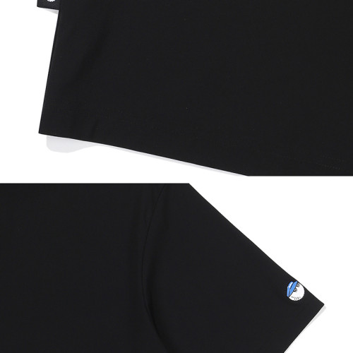 夏季高爾夫服裝男子高領乾衣服運動透氣的松散短袖T恤固體顔色