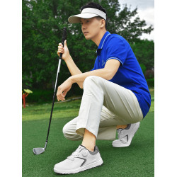 GUOOGUL高爾夫球鞋休閒運動鞋男女戶外防水防滑男鞋旋轉紐釦女鞋