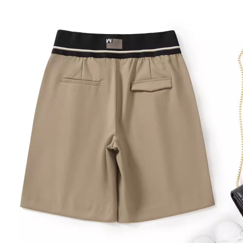 高爾夫褲子女夏季短褲大碼高腰直筒五分褲顯瘦彈力運動休閒濶腿褲 高爾夫褲子女夏季短褲大碼高腰直筒五分褲顯瘦彈力運動休閒濶腿褲