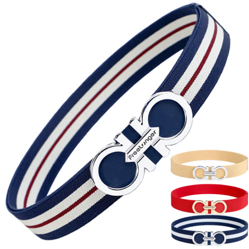 青少年高爾夫皮帶男女童帆布皮帶百搭彈力兒童腰帶可剪短調節長度