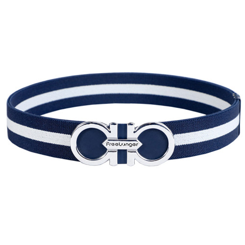 青少年高爾夫皮帶男女童帆布皮帶百搭彈力兒童腰帶可剪短調節長度