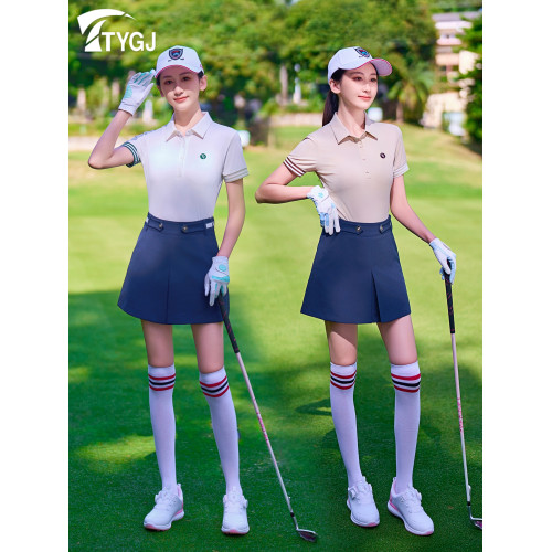 2025夏季新款 高爾夫女士速乾短袖 T恤輕薄百搭修身顯瘦短裙套裝