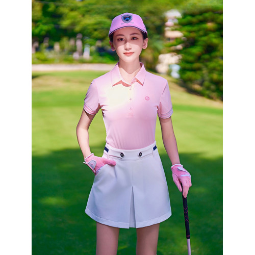 2025夏季新款 高爾夫女士速乾短袖 T恤輕薄百搭修身顯瘦短裙套裝