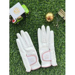 韓國進口高爾夫手套女士小羊皮真皮左右雙手舒適透氣防滑耐磨球童