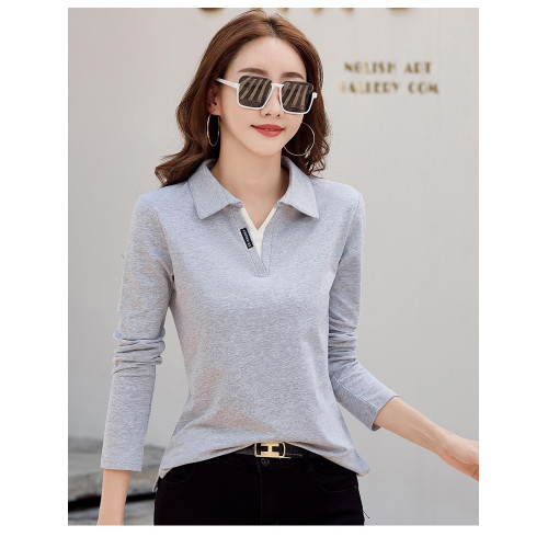 高爾夫女裝長袖翻領t恤衫秋冬季休閒運動V領打底衫polo上衣球服 高爾夫女裝長袖翻領t恤衫秋冬季休閒運動V領打底衫polo上衣球服