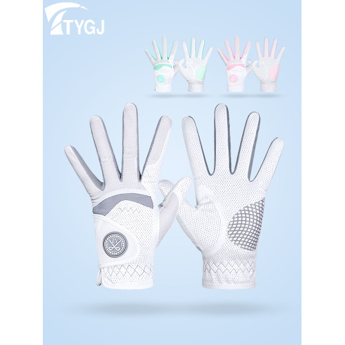 高爾夫球手套女士韓版防滑型手套透氣網布耐磨手套 左右雙手1雙裝