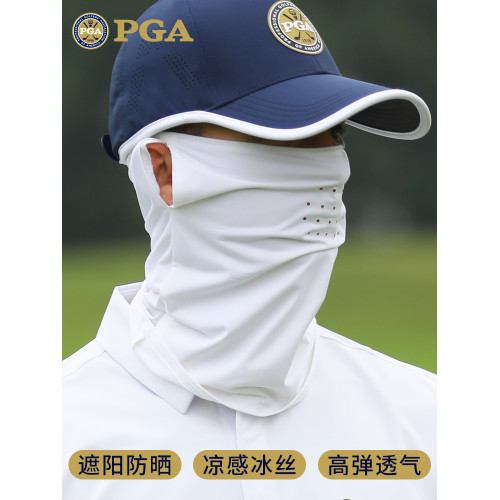 美國PGA高爾夫防曬面罩男冰絲臉罩夏季透氣用品圍脖戶外遮陽口罩