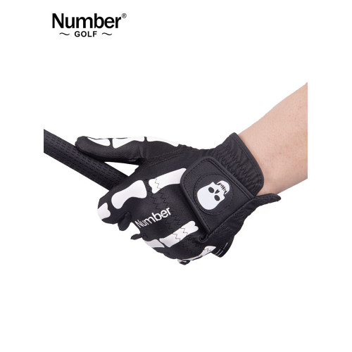Number高爾夫手套男高彈個性骷髏頭手套防滑舒適耐磨透氣24新品
