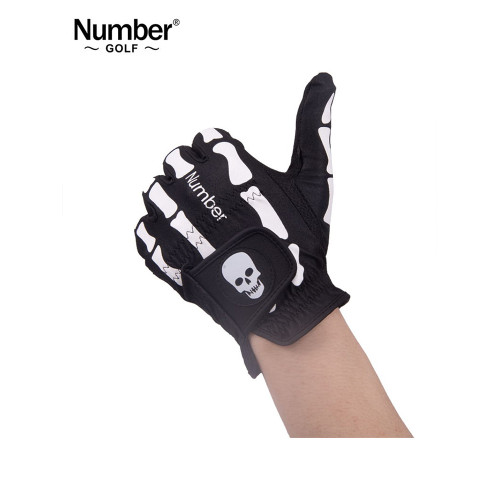 Number高爾夫手套男高彈個性骷髏頭手套防滑舒適耐磨透氣24新品
