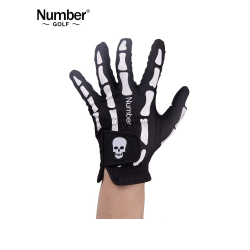 Number高爾夫手套男高彈個性骷髏頭手套防滑舒適耐磨透氣24新品