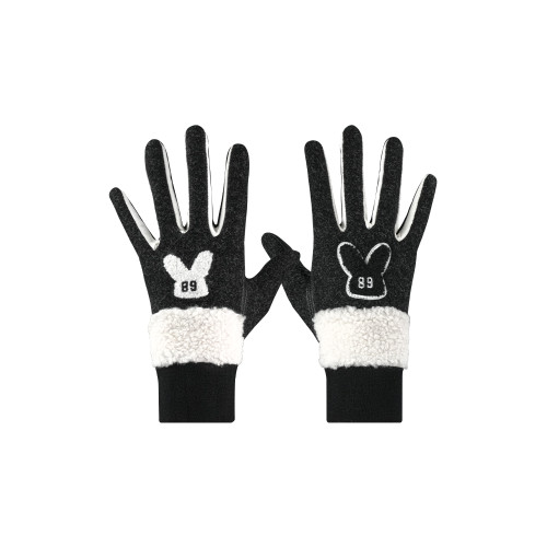 2025新款高爾夫手套女雙手加厚冬季保暖半指白色黑色女士觸控螢幕